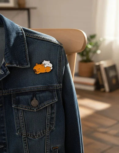 Pin Metálico Capibara Durmiendo con Gato