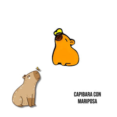 Pin Metálico Capibara con Mariposa