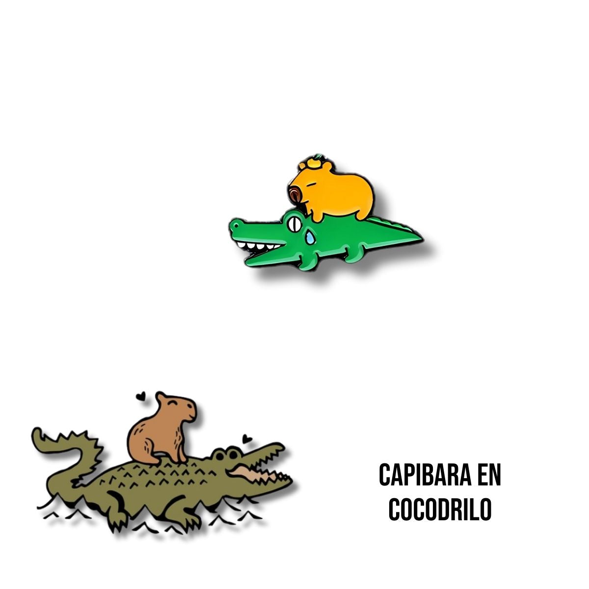 Pin Metálico Capibara en Cocodrilo