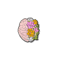 Pin Metálico Cerebro con Flores