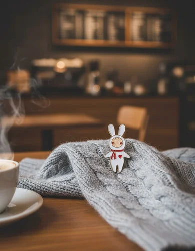 Pin Metálico Conejito Bufanda Roja