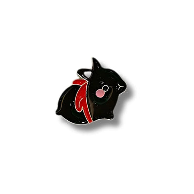 Pin Metálico Conejito Negro Ninja