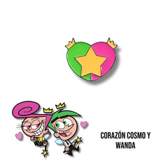 Pin Metálico Corazón Cosmo y Wanda