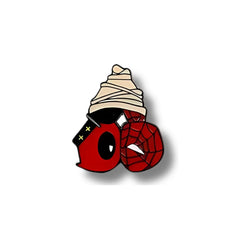 Pin Metálico Deadpool y Spider-Man Atrapados