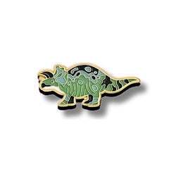 Pin Metálico Dinosaurio Triceratops Verde