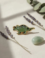 Pin Metálico Dinosaurio Triceratops Verde