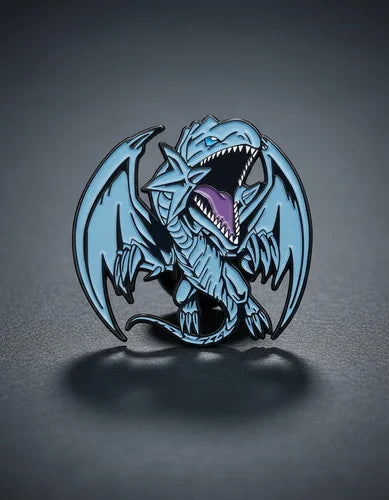 Pin Metálico Dragón Blanco de Ojos Azules