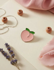 Pin Metálico Durazno Rosa Kawaii