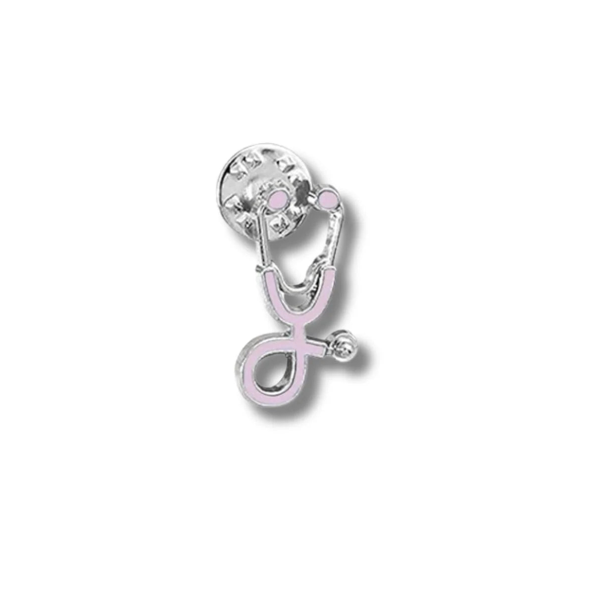 Pin Metálico Estetoscopio Lila Plateado