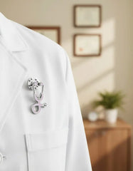 Pin Metálico Estetoscopio Lila Plateado