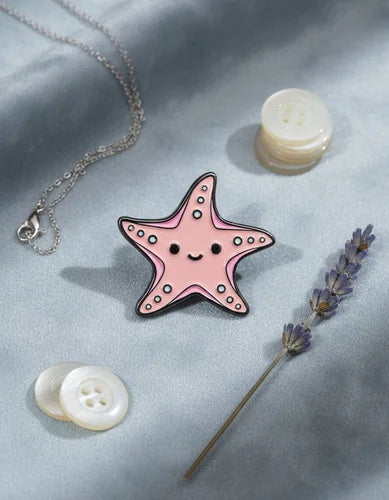 Pin Metálico Estrella de Mar Rosa Kawaii