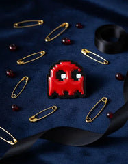 Pin Metálico Fantasma Pac-Man Rojo