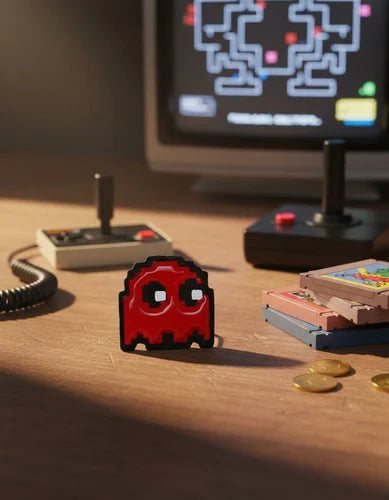 Pin Metálico Fantasma Pac-Man Rojo