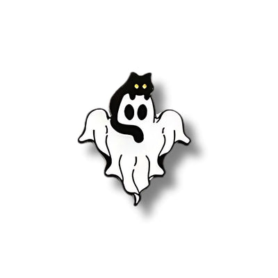 Pin Metálico Fantasma y Gatito Asustando