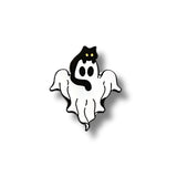 Pin Metálico Fantasma y Gatito Asustando