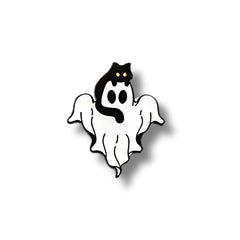 Pin Metálico Fantasma y Gatito Asustando