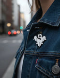 Pin Metálico Fantasma y Gatito Asustando