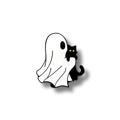 Pin Metálico Fantasma y Gatito Cargado
