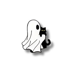 Pin Metálico Fantasma y Gatito Cargado