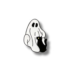 Pin Metálico Fantasma y Gatito Caricia