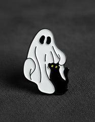 Pin Metálico Fantasma y Gatito Caricia