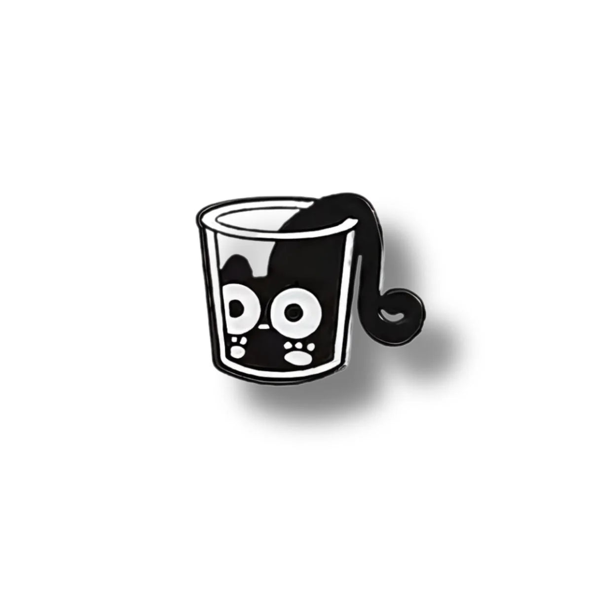 Pin Metálico Gatito Asomado en Vaso