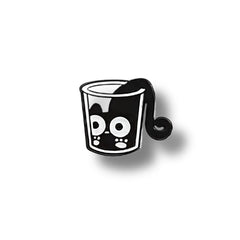 Pin Metálico Gatito Asomado en Vaso