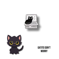 Pin Metálico Gatito Don't Worry