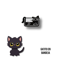 Pin Metálico Gatito en Bandeja