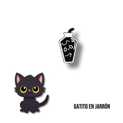 Pin Metálico Gatito en Jarrón