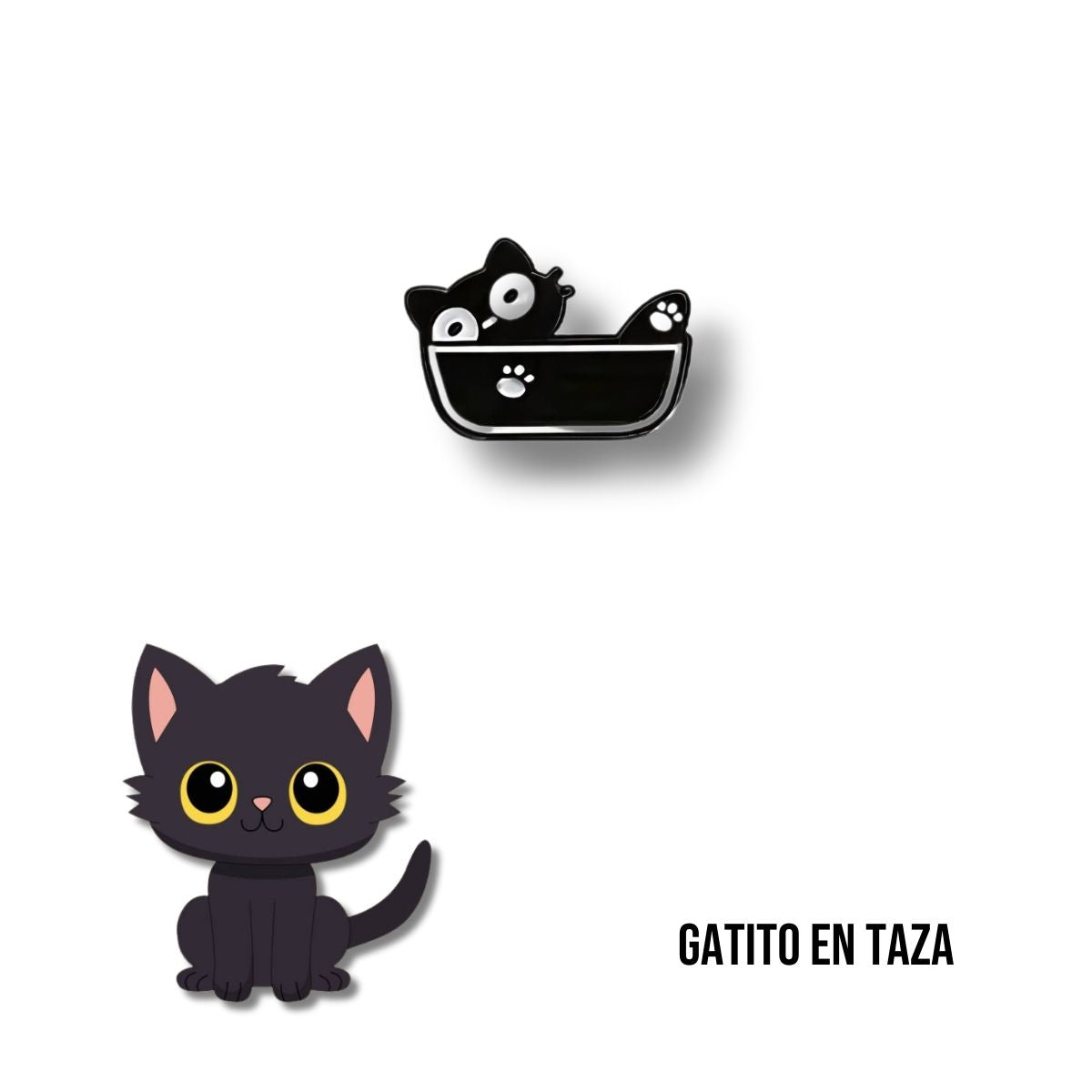 Pin Metálico Gatito en Taza