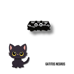 Pin Metálico Gatitos Negros