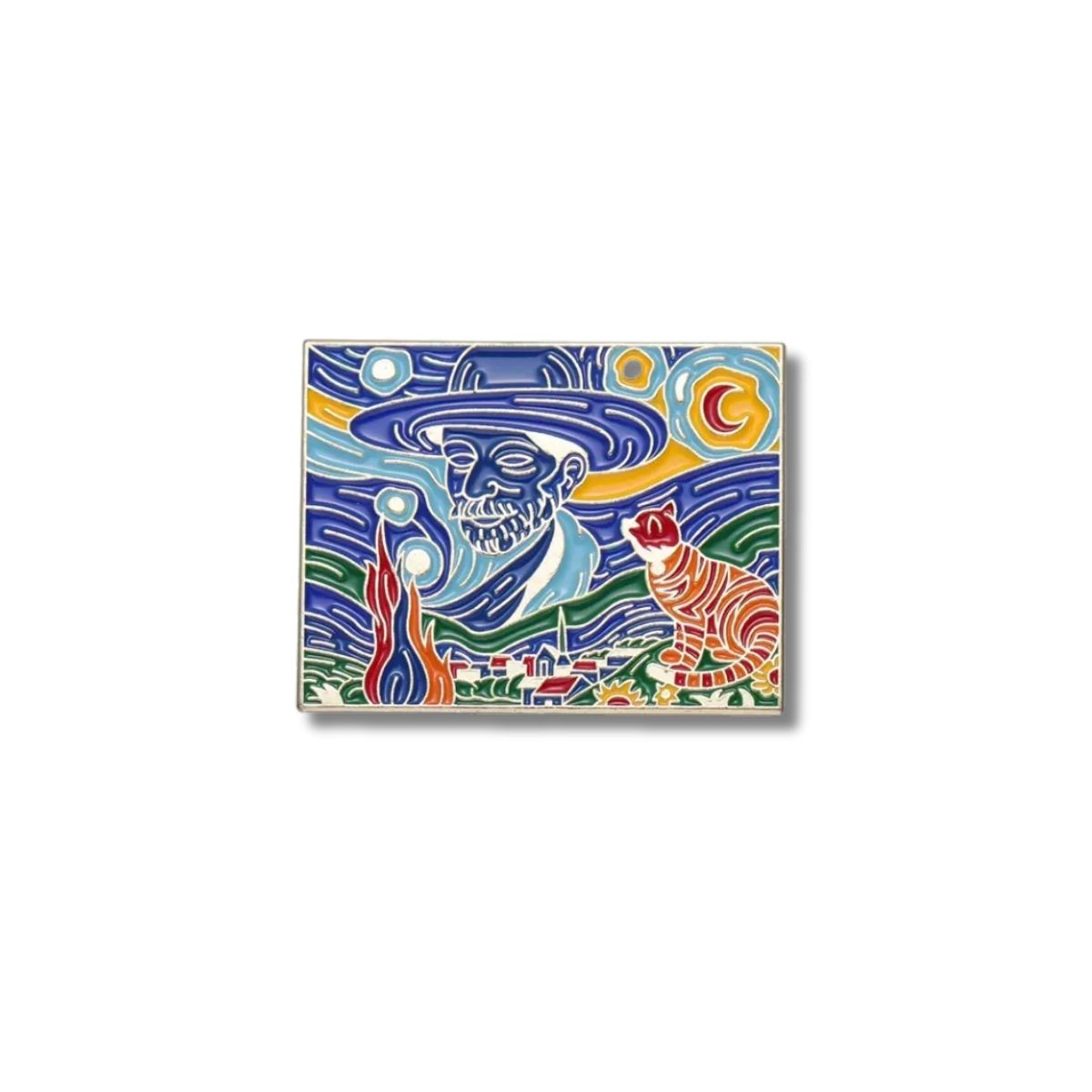 Pin Metálico Gato Van Gogh