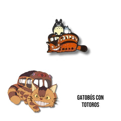 Pin Metálico Gatobús con Totoros