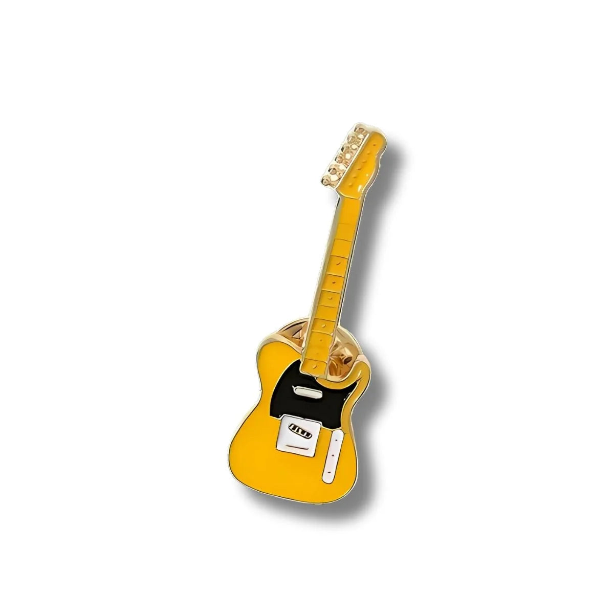 Pin Metálico Guitarra Eléctrica Amarilla Retro
