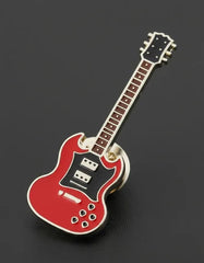 Pin Metálico Guitarra Eléctrica Roja Rockera