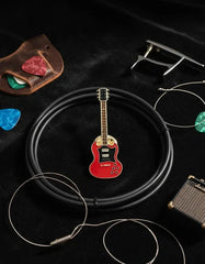Pin Metálico Guitarra Eléctrica Roja Rockera
