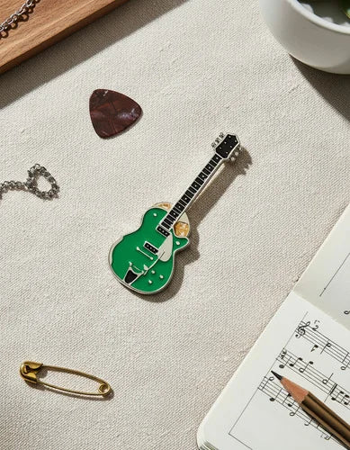 Pin Metálico Guitarra Eléctrica Verde Vintage
