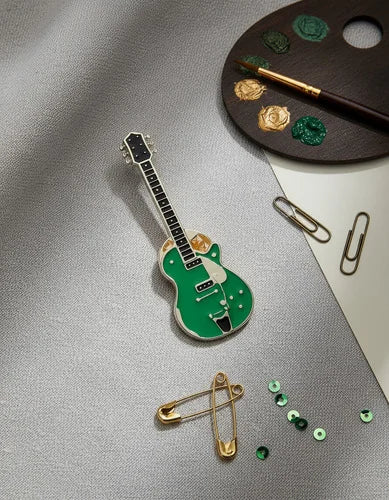 Pin Metálico Guitarra Eléctrica Verde Vintage