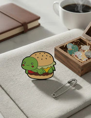 Pin Metálico Hamburguesa Tortuga Kawaii