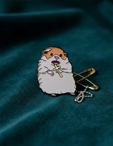 Pin Metálico Hámster Aterrorizado