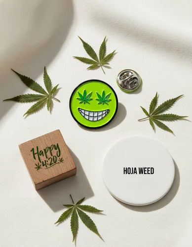 Pin Metálico Happy Weed Face