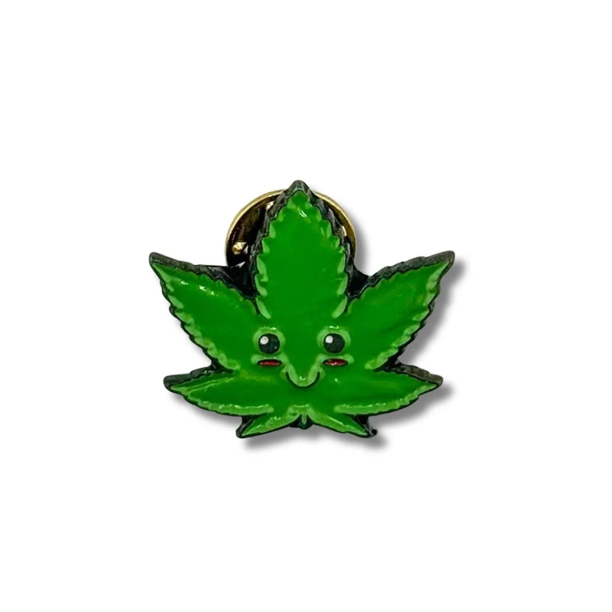 Pin Metálico Happy Weed Hoja con ojitos