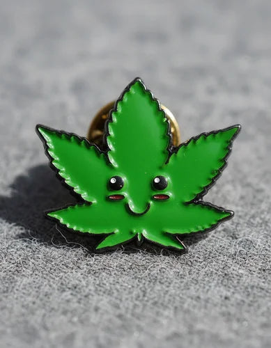 Pin Metálico Happy Weed Hoja