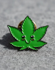 Pin Metálico Happy Weed Hoja