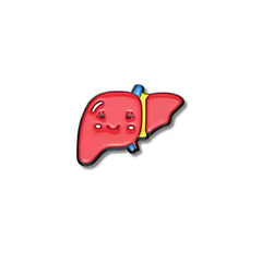 Pin Metálico Hígado Kawaii Sonriente