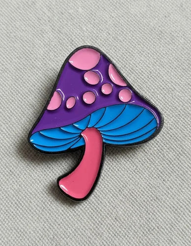 Pin Metálico Hongo Púrpura