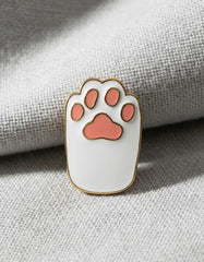 Pin Metálico Huellita de Gato Blanca