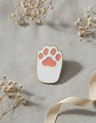 Pin Metálico Huellita de Gato Blanca