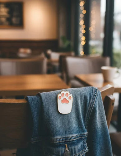 Pin Metálico Huellita de Gato Blanca